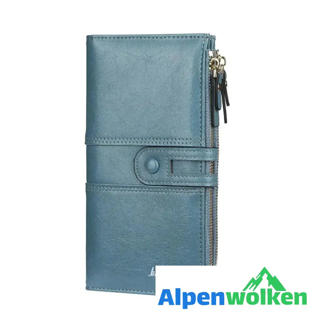 Alpenwolken - Damen Clutch mit zweifachem Reißverschluss blau