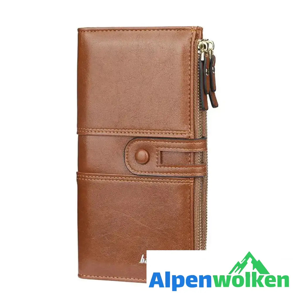 Alpenwolken - Damen Clutch mit zweifachem Reißverschluss braun