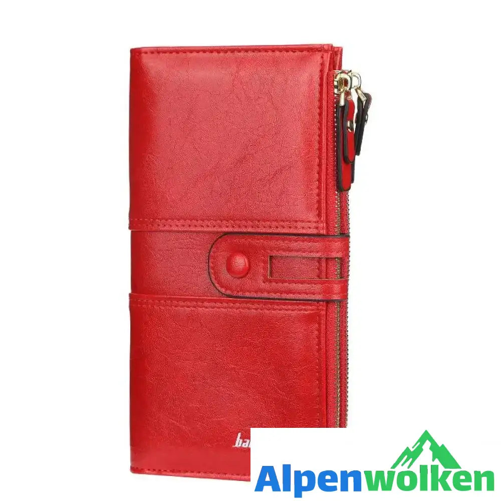 Alpenwolken - Damen Clutch mit zweifachem Reißverschluss rot