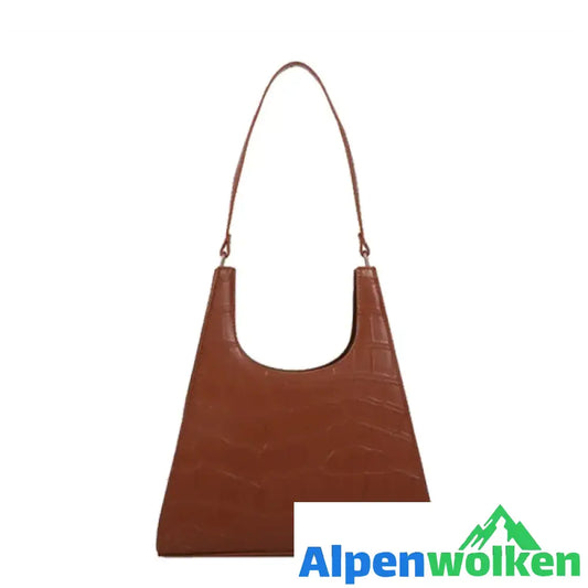 Alpenwolken - Damen Einfache Retro-Handtasche Braun