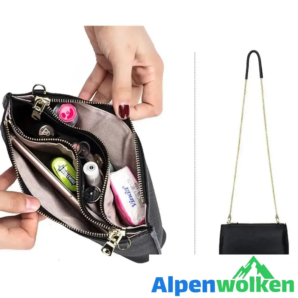 Alpenwolken - Damen Einfache Schultertasche aus weichem Leder