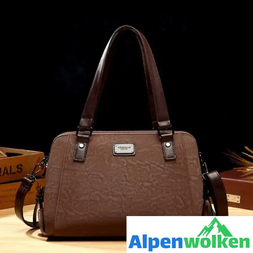 Alpenwolken - Damen Elegante Umhängetasche mit großem Fassungsvermögen Dunkelbraun