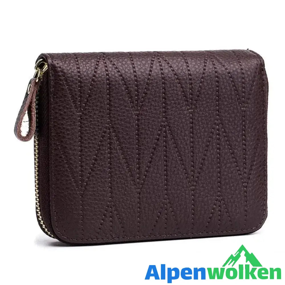 Alpenwolken - Damen Exquisite Geldbörse Aus Edlem Leder braun