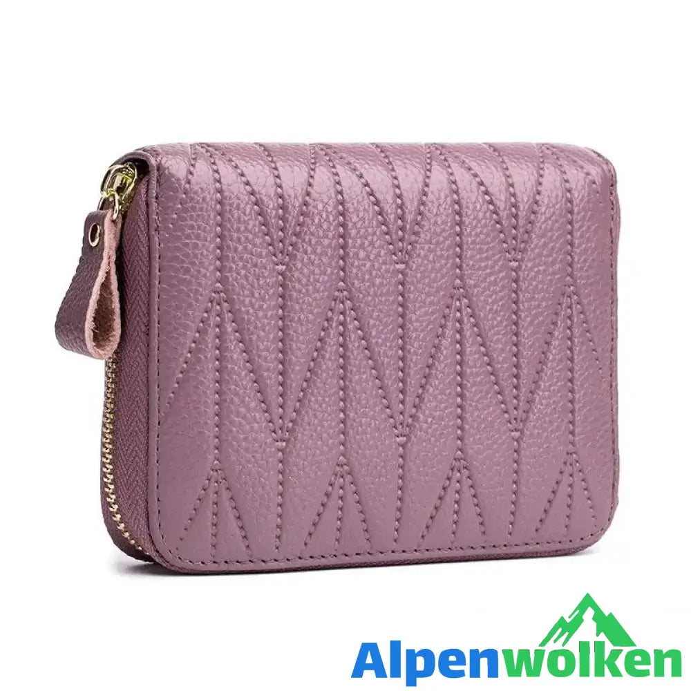 Alpenwolken - Damen Exquisite Geldbörse Aus Edlem Leder lila