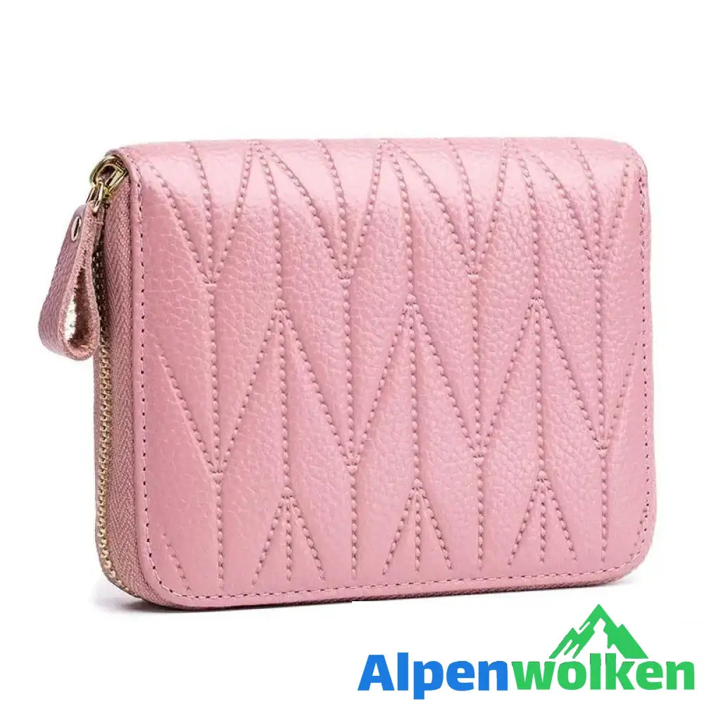 Alpenwolken - Damen Exquisite Geldbörse Aus Edlem Leder rosa