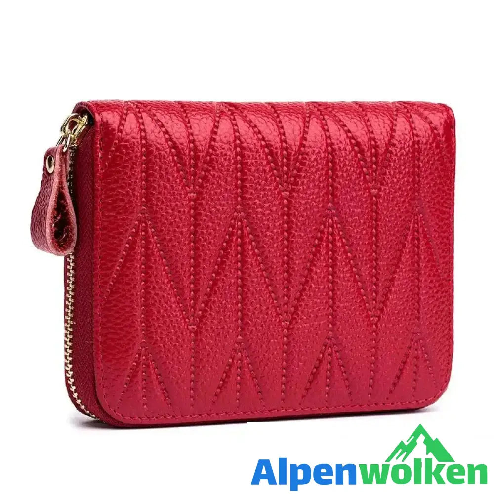 Alpenwolken - Damen Exquisite Geldbörse Aus Edlem Leder rot