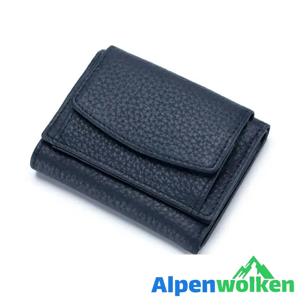 Alpenwolken - Damen Faltbare Kurze Geldbörse Navy blau