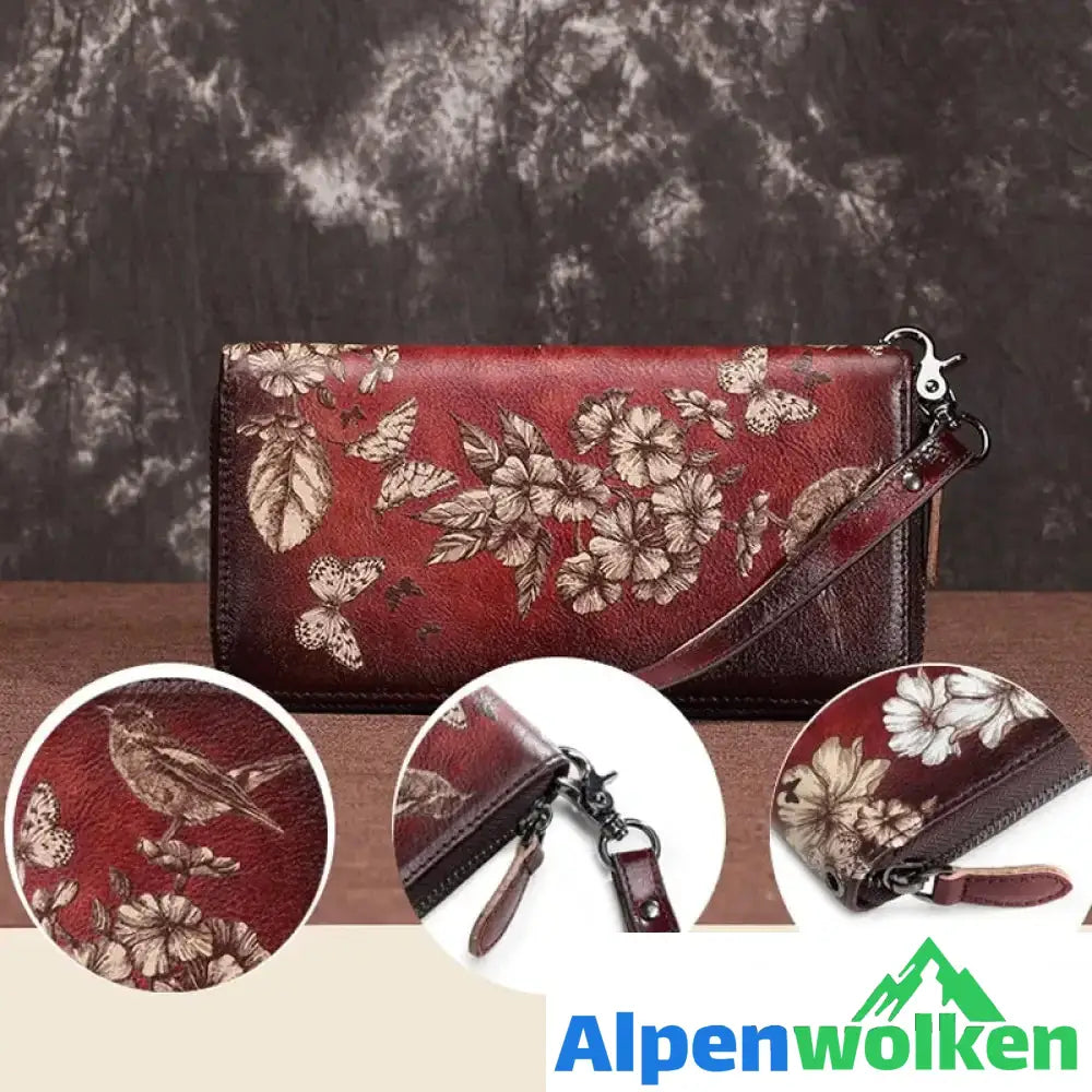 Alpenwolken - Damen Geldbörse Mit Vintage-Print