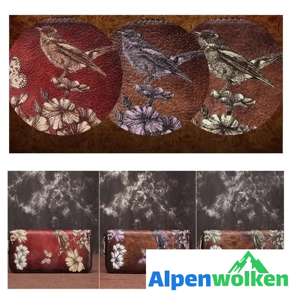 Alpenwolken - Damen Geldbörse Mit Vintage-Print