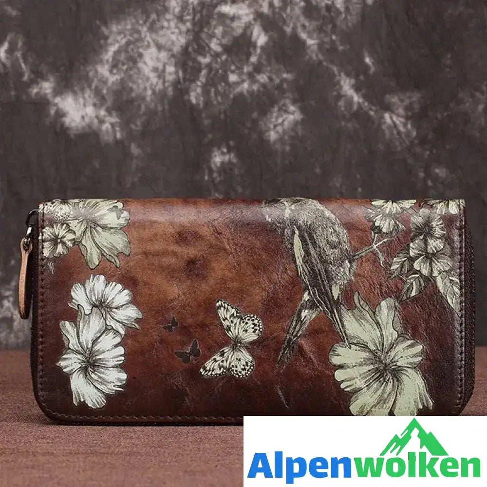 Alpenwolken - Damen Geldbörse Mit Vintage-Print