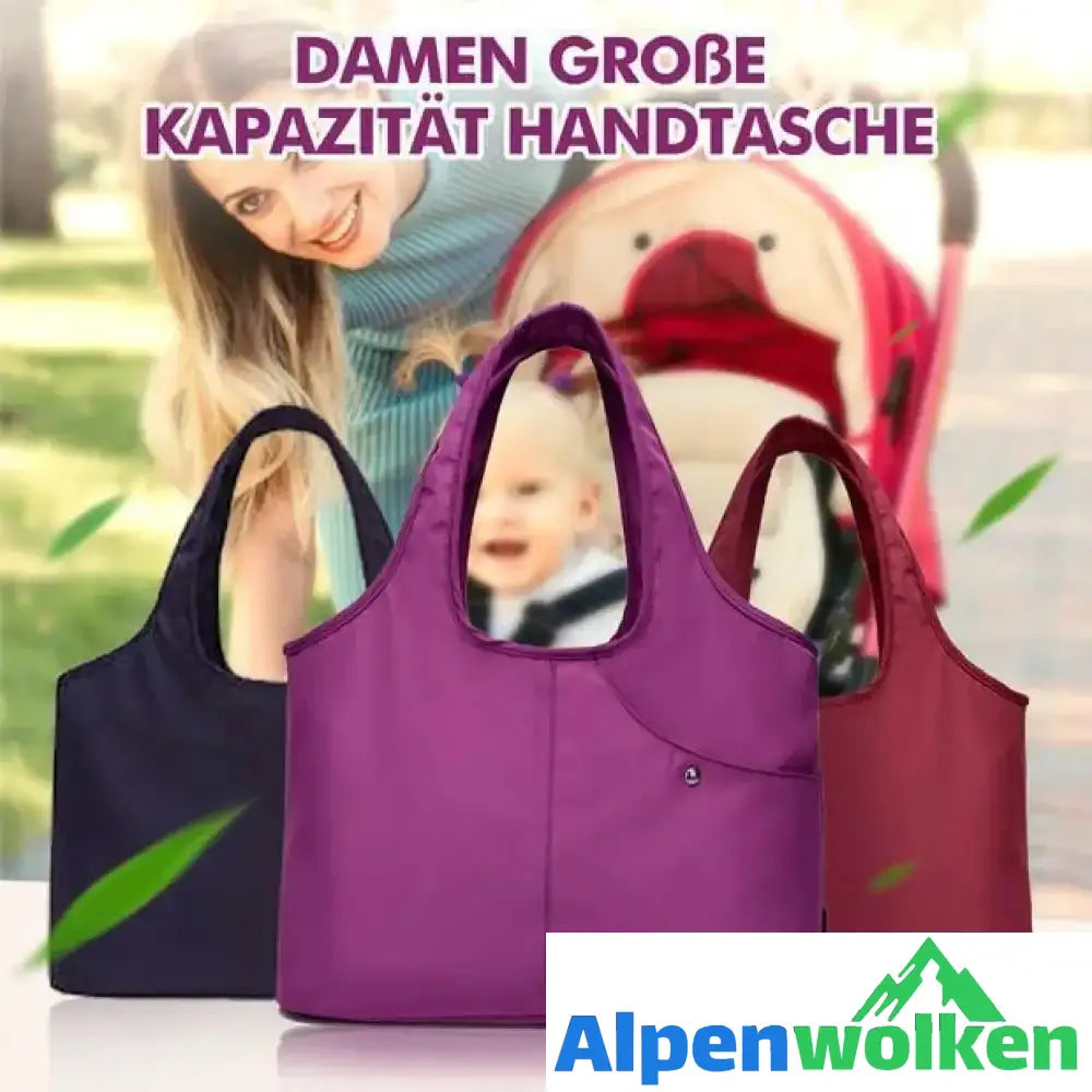 Alpenwolken - Damen Große Kapazität Handtasche , Nylon Wasserdichte Umhängetasche