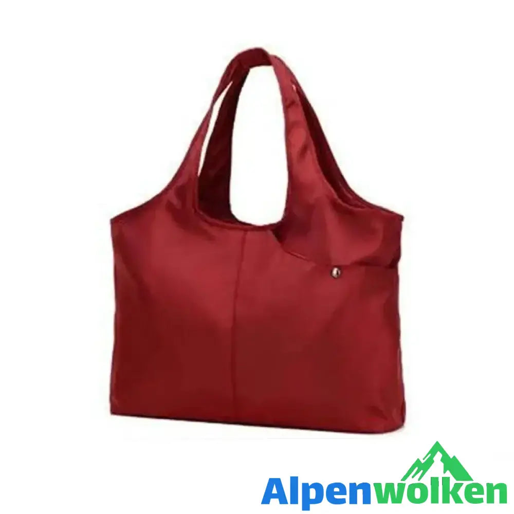 Alpenwolken - Damen Große Kapazität Handtasche , Nylon Wasserdichte Umhängetasche ROT