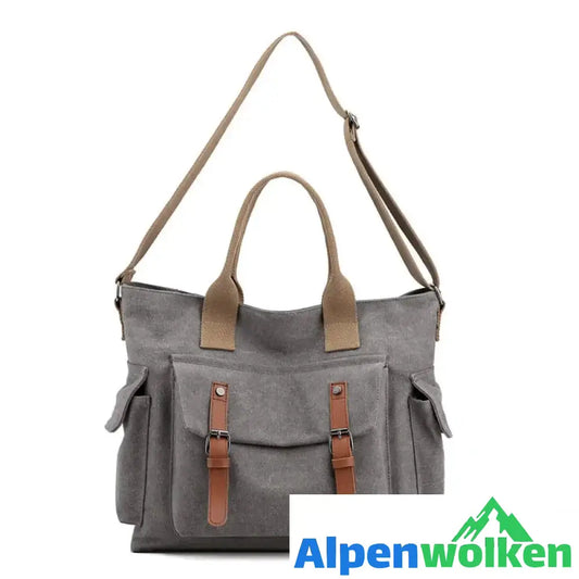 Alpenwolken - Damen Handtasche Umhängetasche aus Segeltuch grau