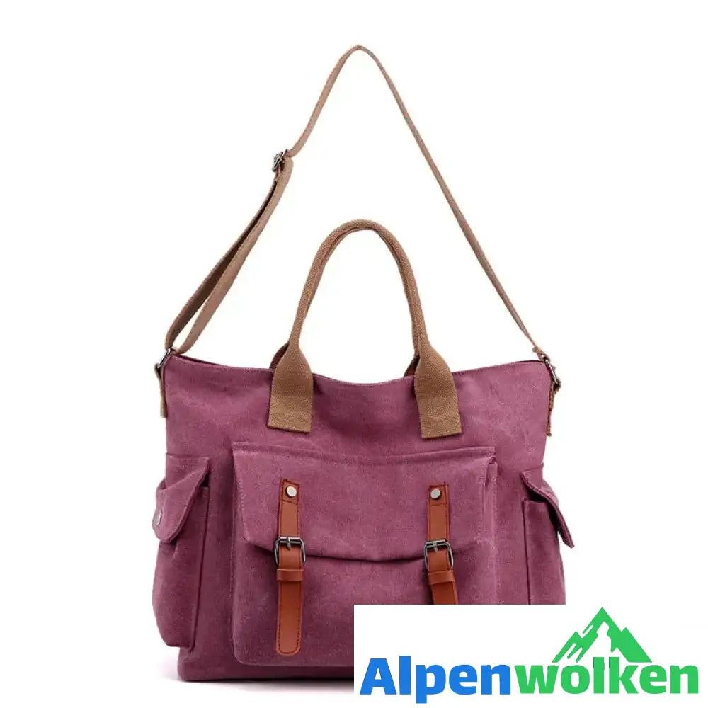 Alpenwolken - Damen Handtasche Umhängetasche aus Segeltuch lila