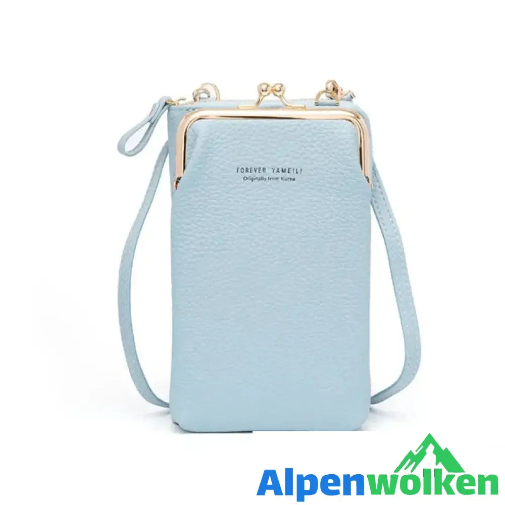 Alpenwolken - Damen Handytasche Umhängetasche Blau