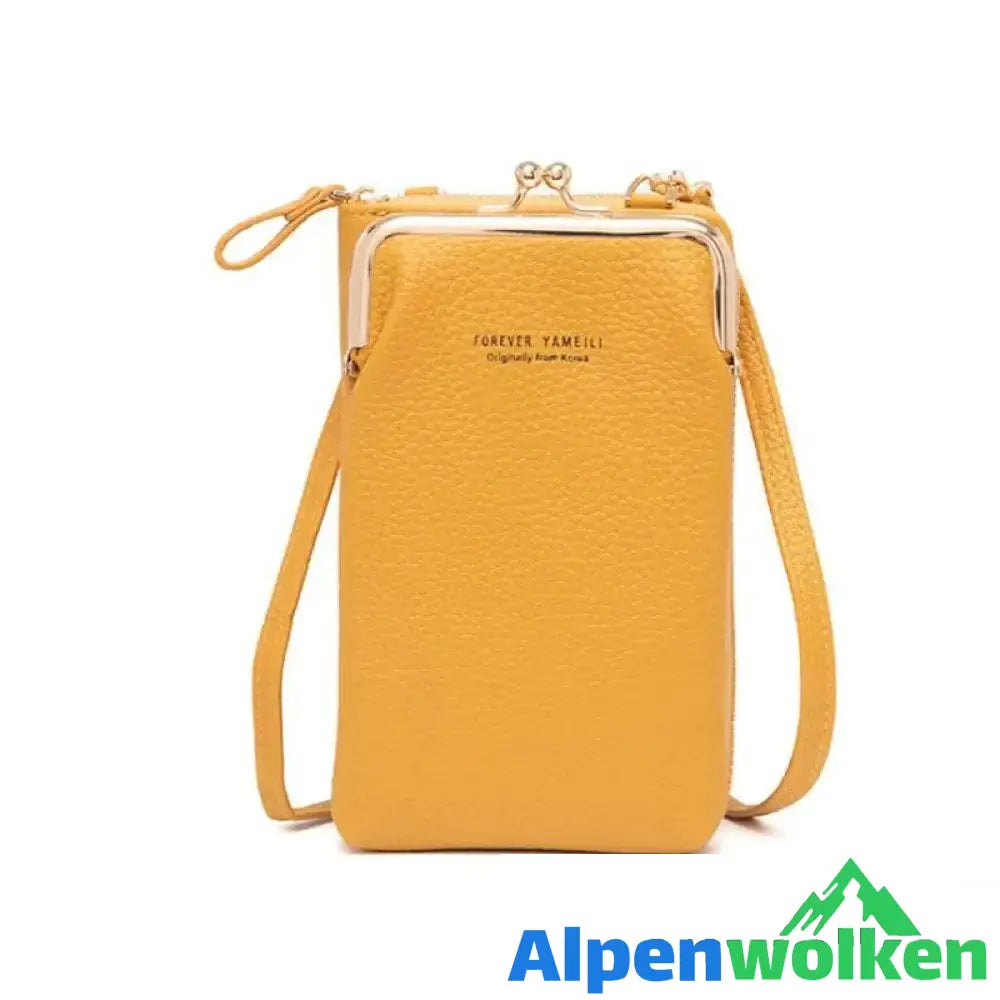 Alpenwolken - Damen Handytasche Umhängetasche Gelb