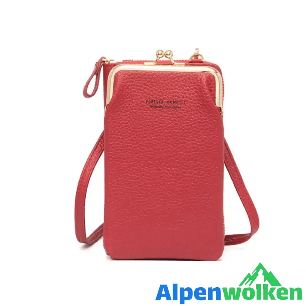 Alpenwolken - Damen Handytasche Umhängetasche Rot