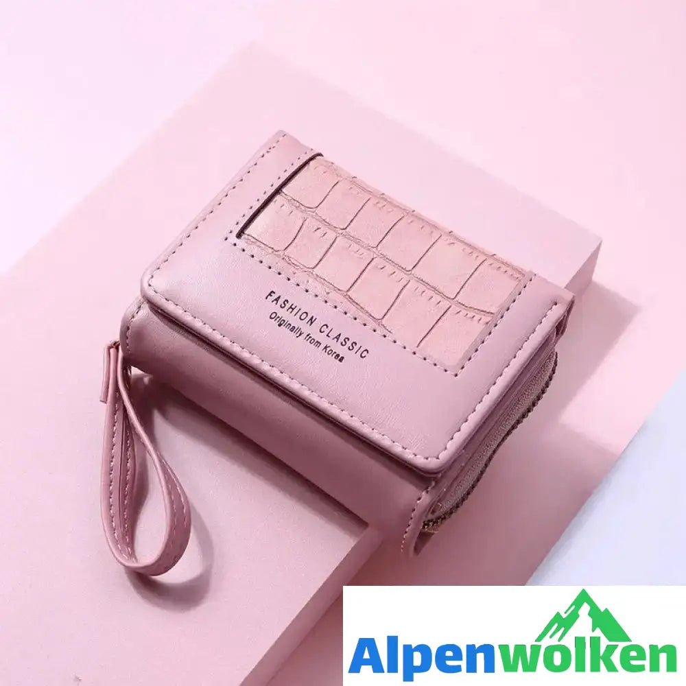 Alpenwolken - Damen Lässige Geldbörse mit mehreren Kartenfächern und Reißverschluss Rosa