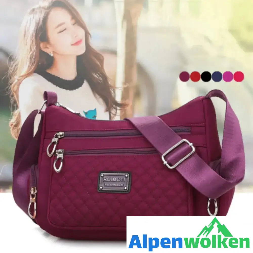 Alpenwolken - Damen lässige Schultertasche aus Nylon mit großem Fassungsvermögen