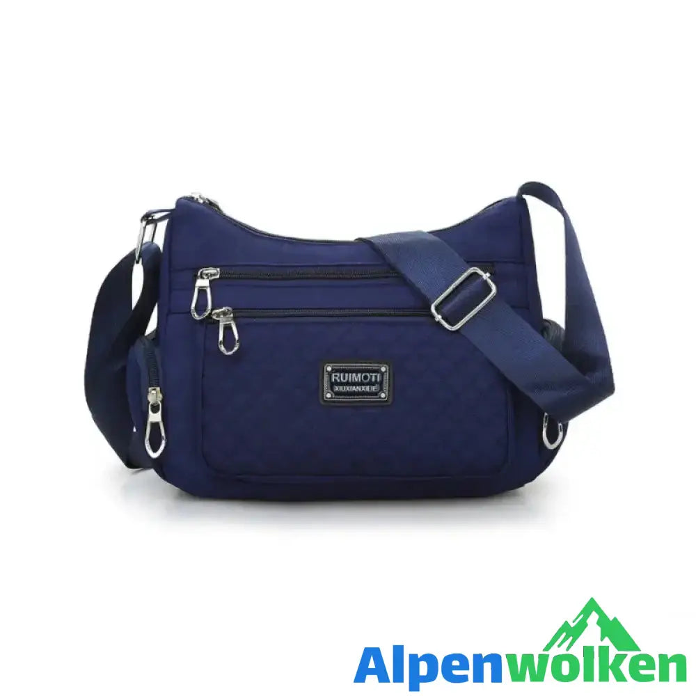 Alpenwolken - Damen lässige Schultertasche aus Nylon mit großem Fassungsvermögen dunkelblau