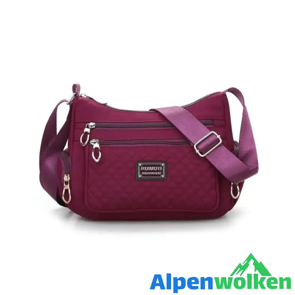 Alpenwolken - Damen lässige Schultertasche aus Nylon mit großem Fassungsvermögen lila