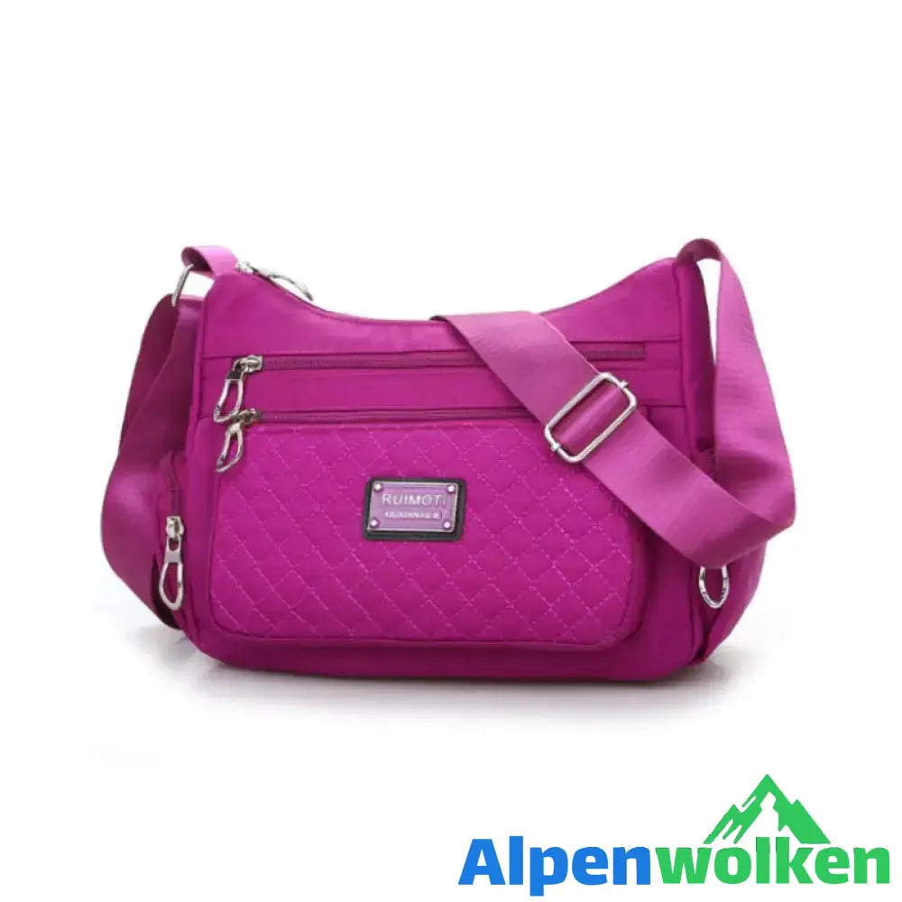 Alpenwolken - Damen lässige Schultertasche aus Nylon mit großem Fassungsvermögen rosalila