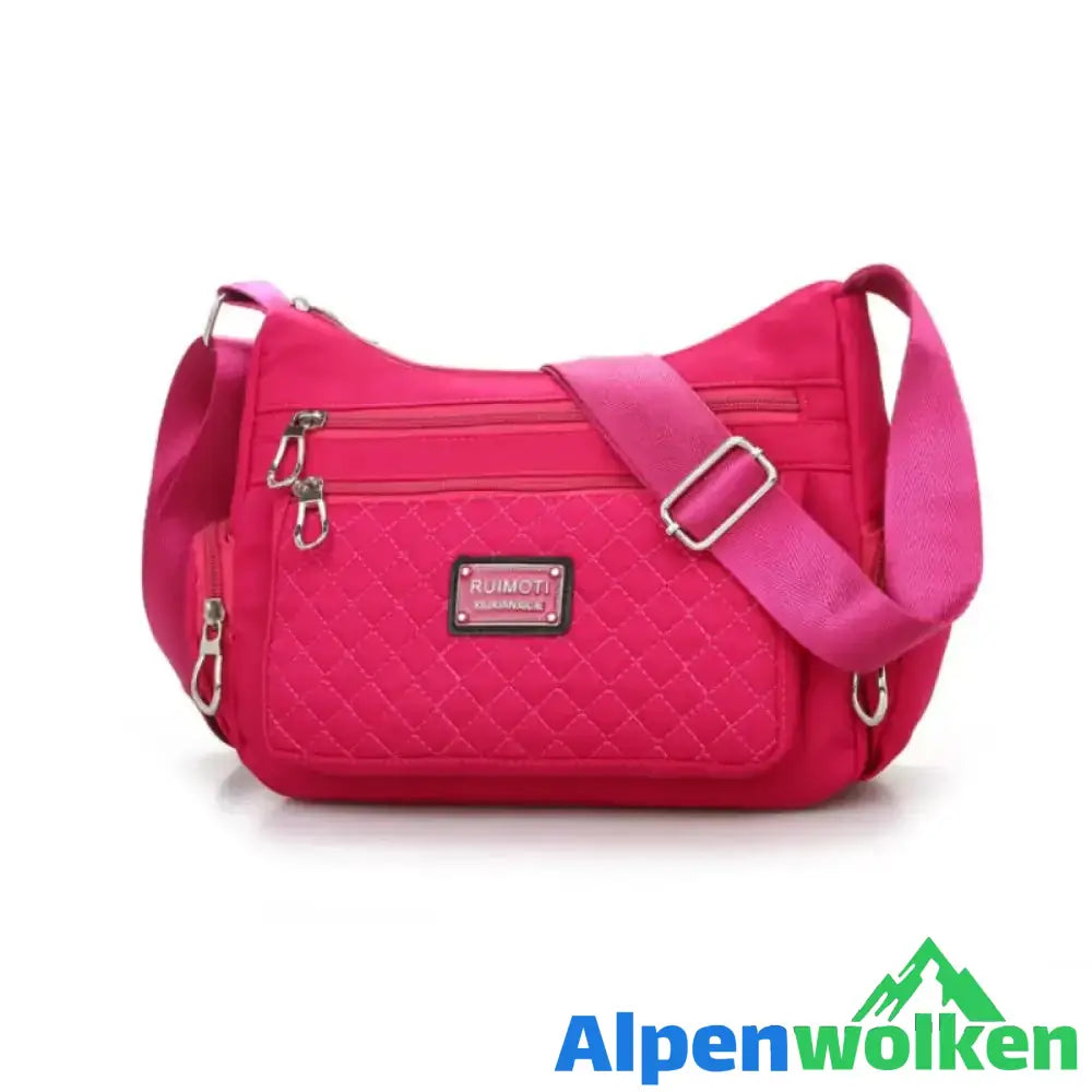 Alpenwolken - Damen lässige Schultertasche aus Nylon mit großem Fassungsvermögen rosarot