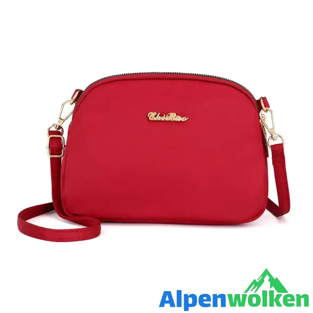 Alpenwolken - Damen lässige Umhängetasche aus Nylon rot