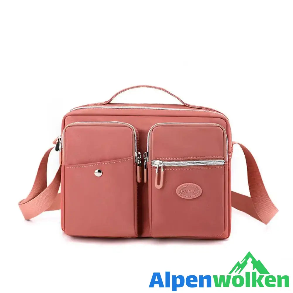 Alpenwolken - Damen Lässige Wasserdichte Umhängetasche aus Nylon rosa