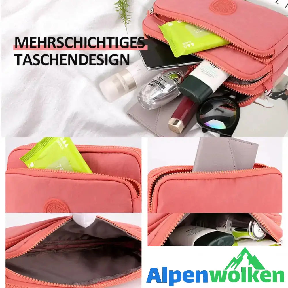 Alpenwolken - Damen leichte funktionelle Umhängetasche mit mehreren Taschen