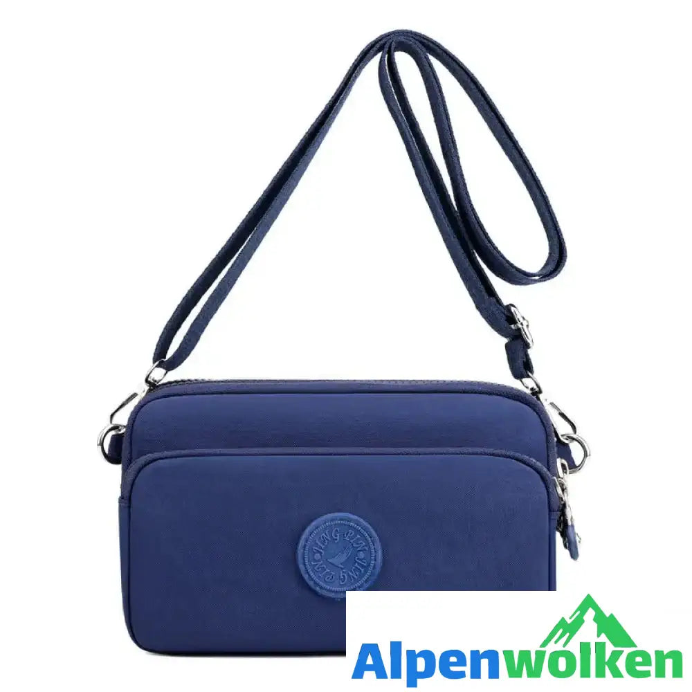 Alpenwolken - Damen leichte funktionelle Umhängetasche mit mehreren Taschen blau