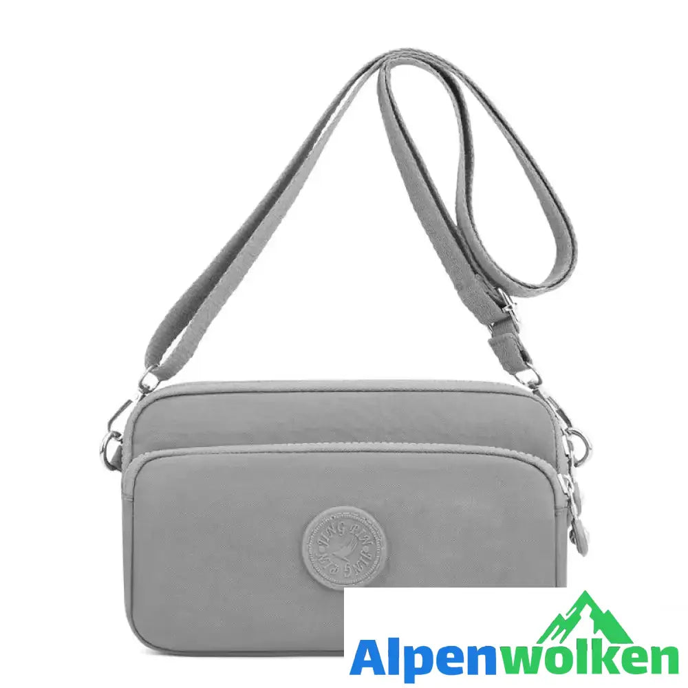 Alpenwolken - Damen leichte funktionelle Umhängetasche mit mehreren Taschen grau