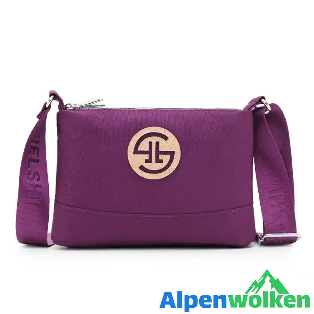 Alpenwolken - Damen leichte lässige Umhängetasche aus Nylon Lila