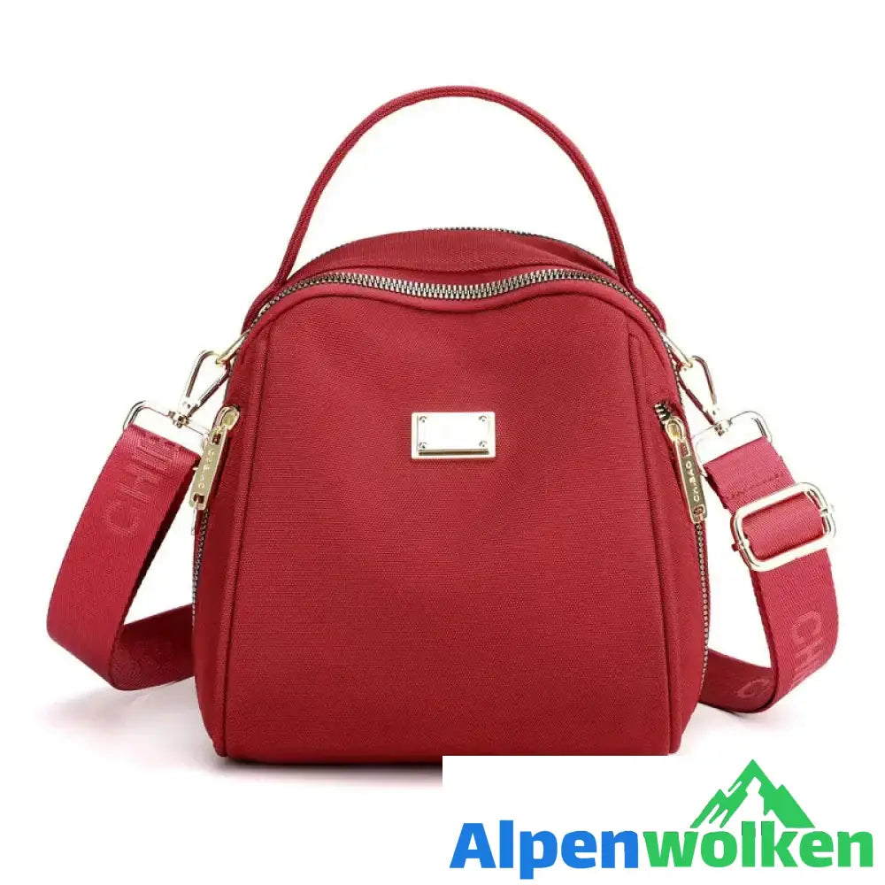 Alpenwolken - Damen leichter modischer Rucksack aus Nylon rot