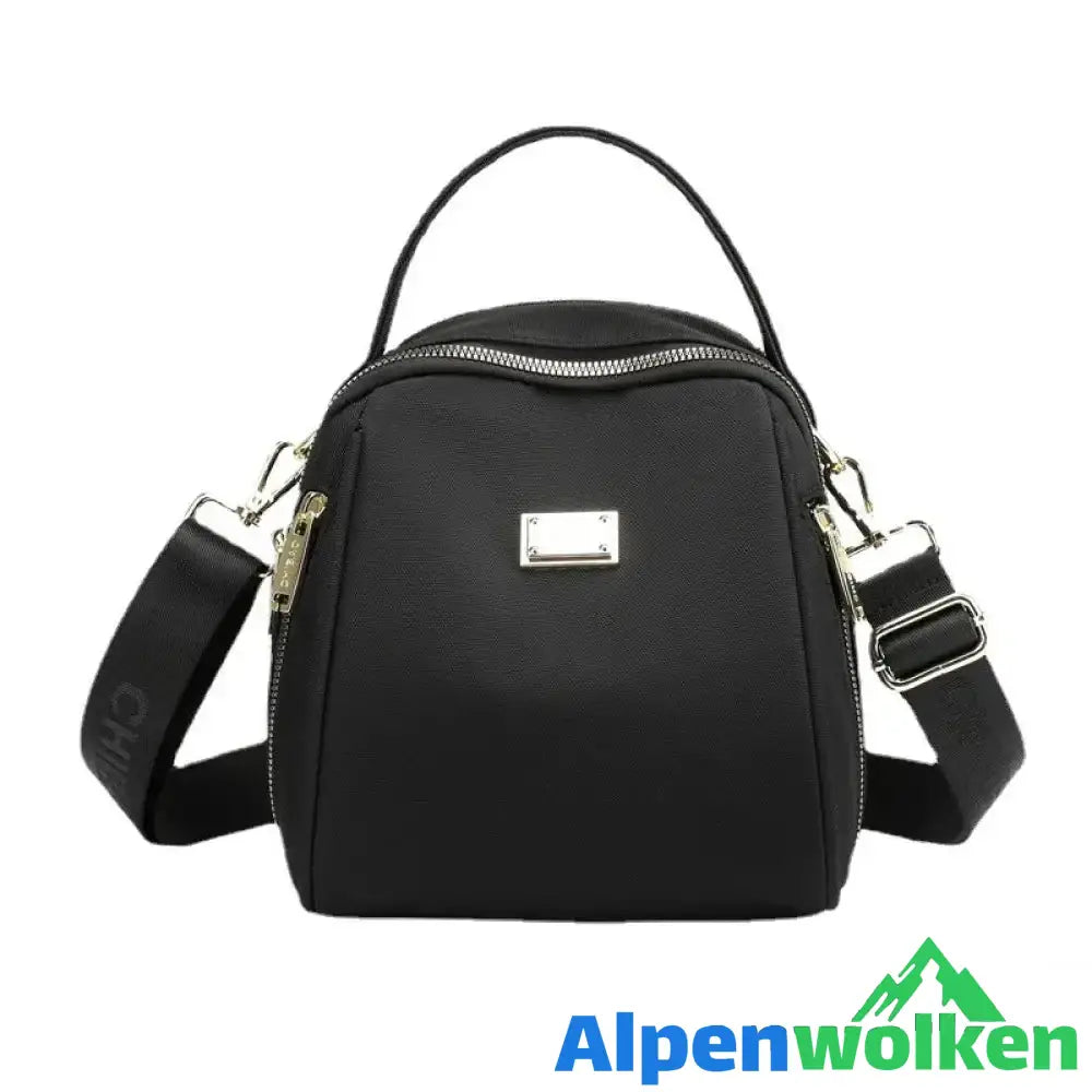 Alpenwolken - Damen leichter modischer Rucksack aus Nylon schwarz