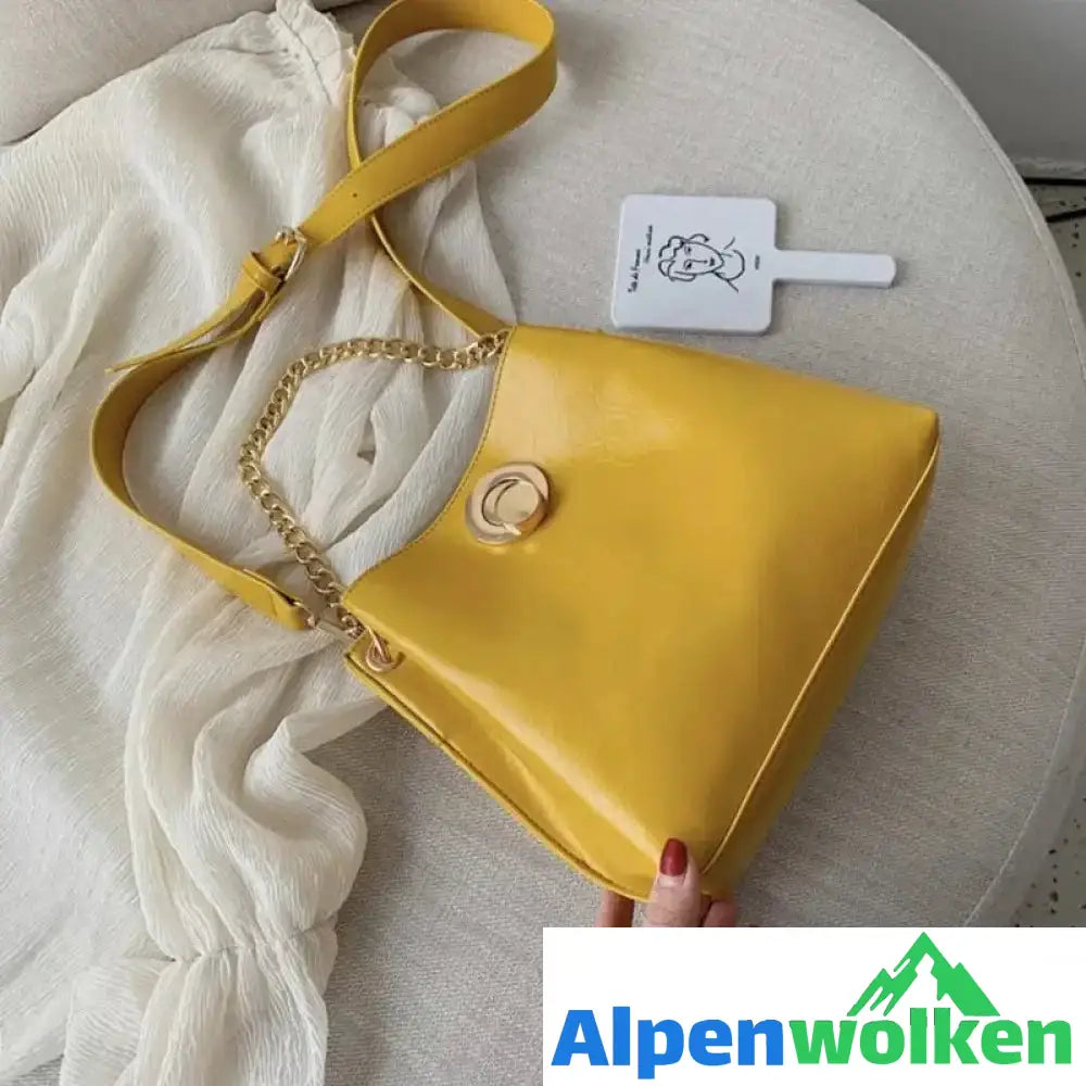 Alpenwolken - Damen Modische Beuteltasche Gelb