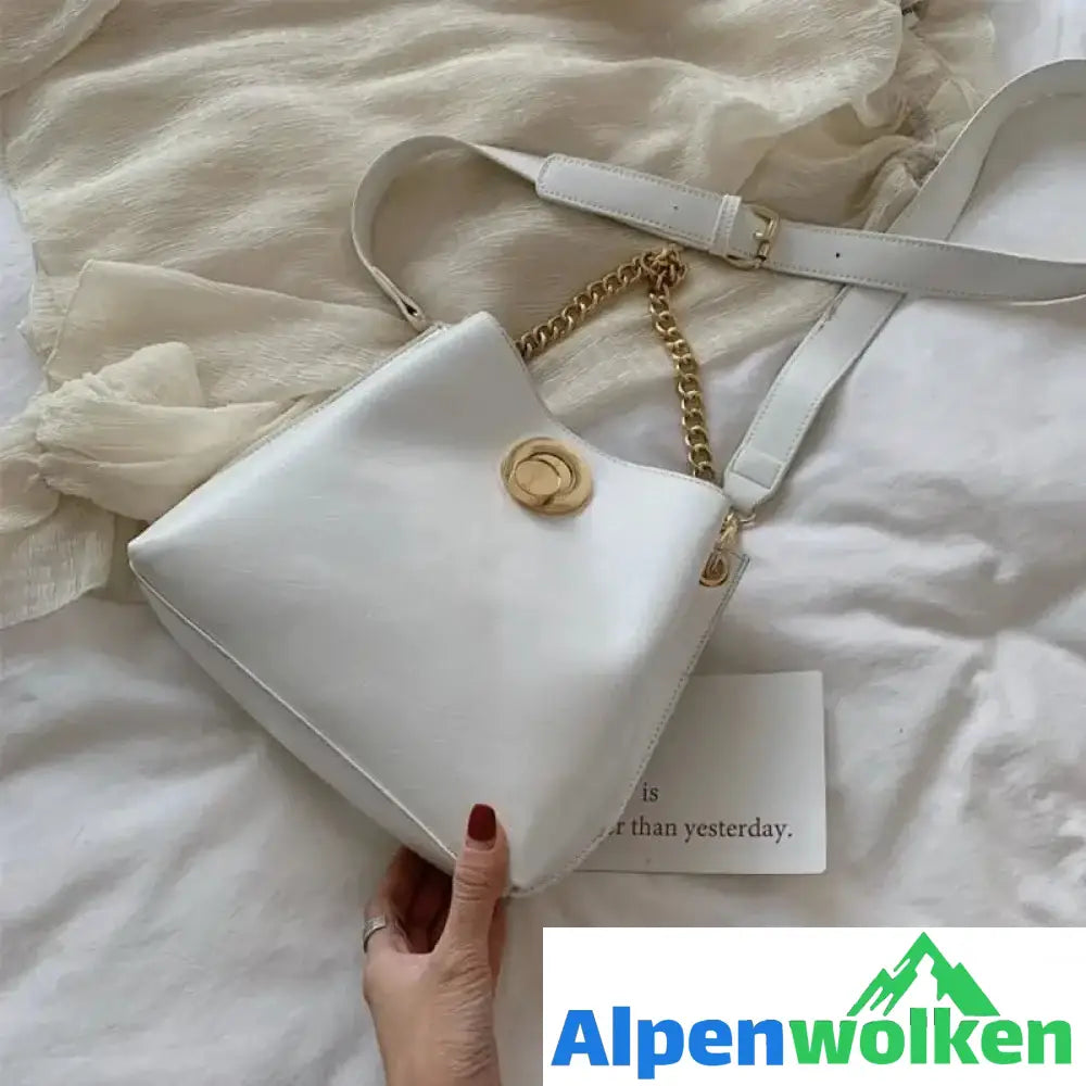 Alpenwolken - Damen Modische Beuteltasche Weiß