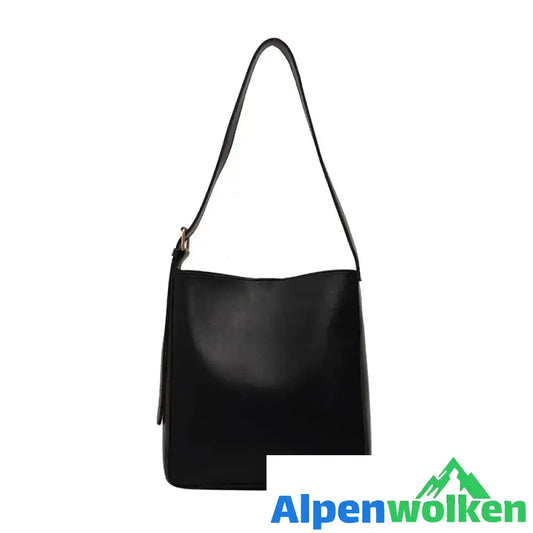 Alpenwolken - Damen modische Eimertasche mit großem Fassungsvermögen schwarz