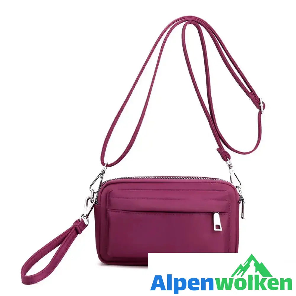 Alpenwolken - Damen Modische Umhängetasche aus Nylon Dunkellila