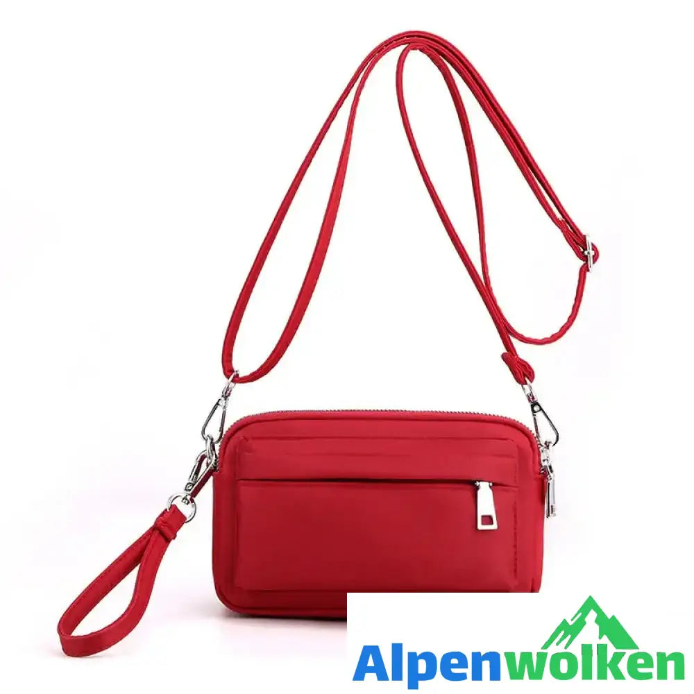 Alpenwolken - Damen Modische Umhängetasche aus Nylon Rot