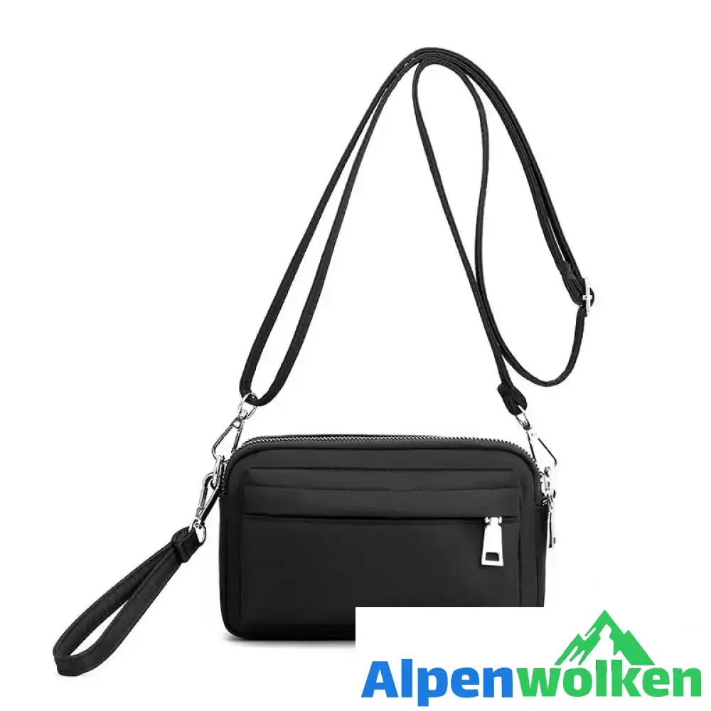 Alpenwolken - Damen Modische Umhängetasche aus Nylon Schwarz