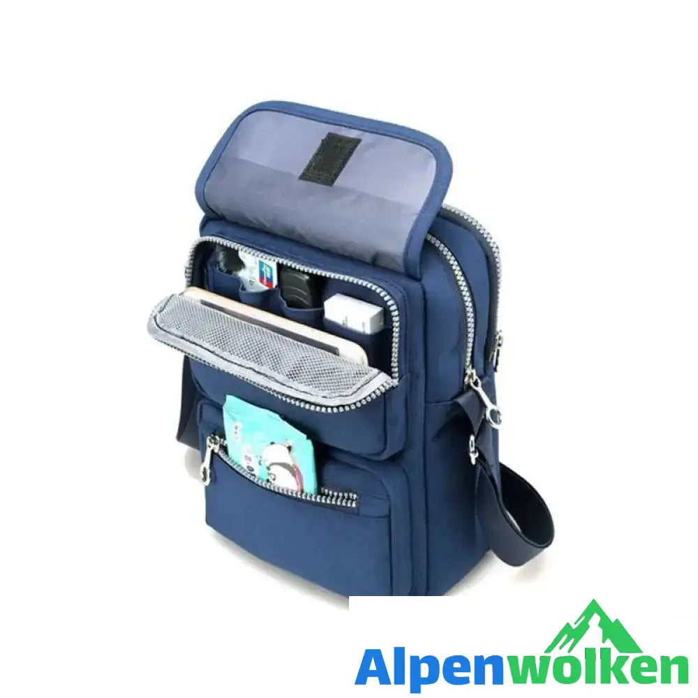 Alpenwolken - Damen Modische wasserdichte multifunktionale Schultertasche Dunkelblau