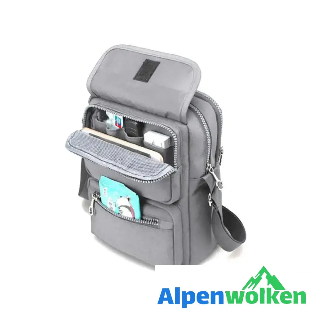 Alpenwolken - Damen Modische wasserdichte multifunktionale Schultertasche Grau