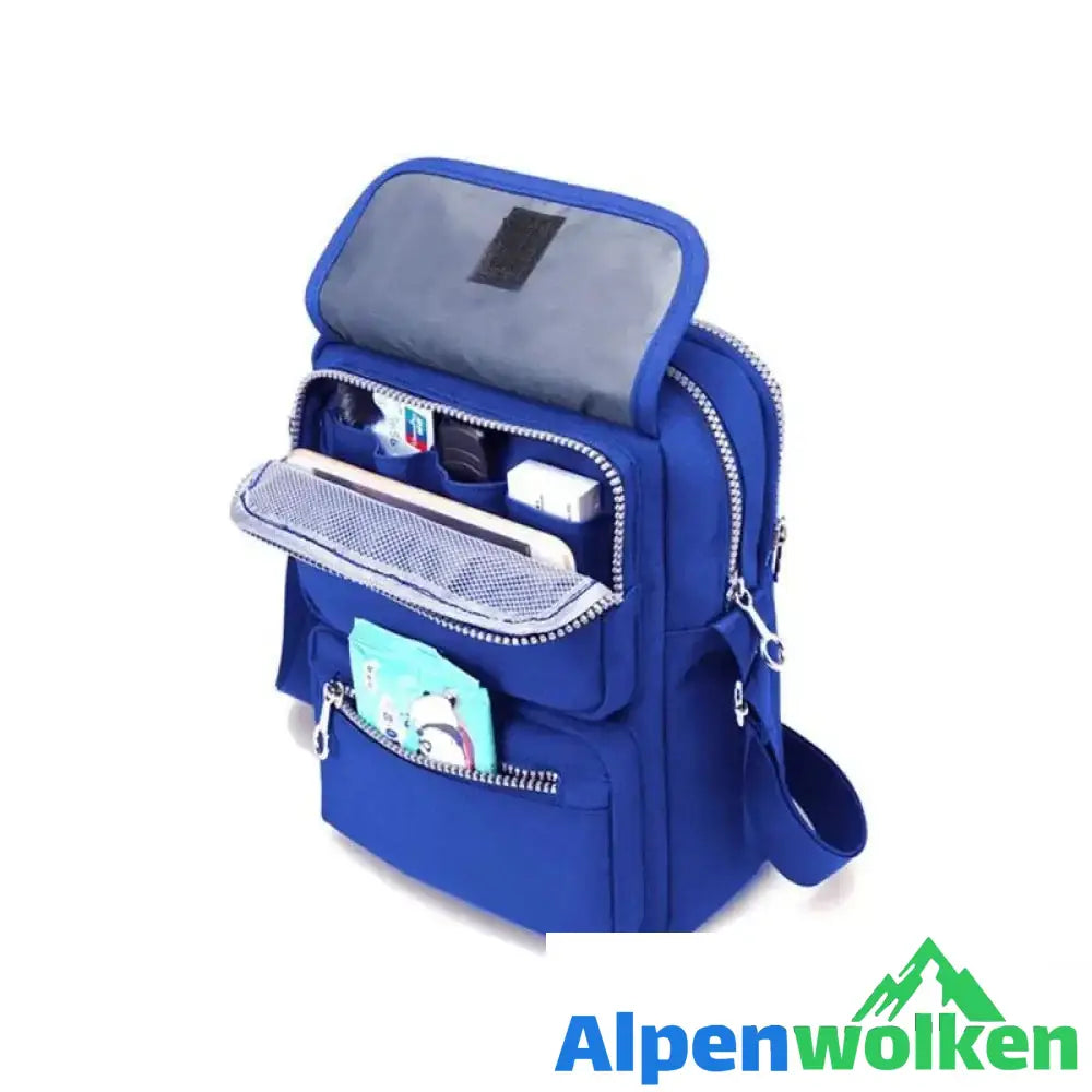 Alpenwolken - Damen Modische wasserdichte multifunktionale Schultertasche Königsblau