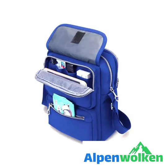 Alpenwolken - Damen Modische wasserdichte multifunktionale Schultertasche Königsblau