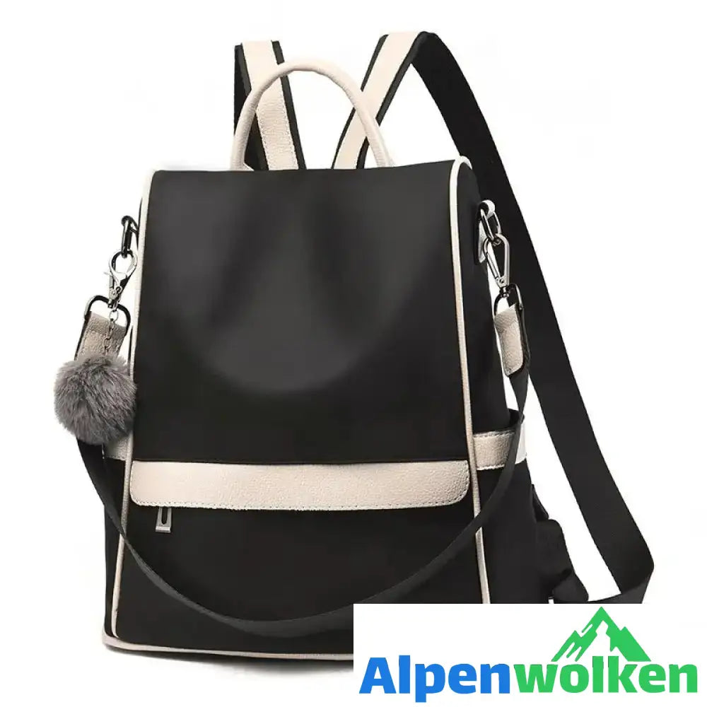 Alpenwolken - Damen modischer Rucksack Schwarz und Weiß