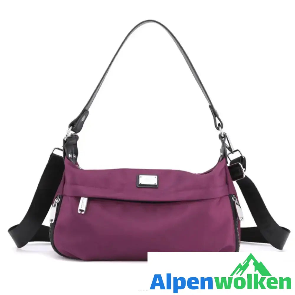 Alpenwolken - Damen Multifunktionale Modische Nylonhandtasche Lila