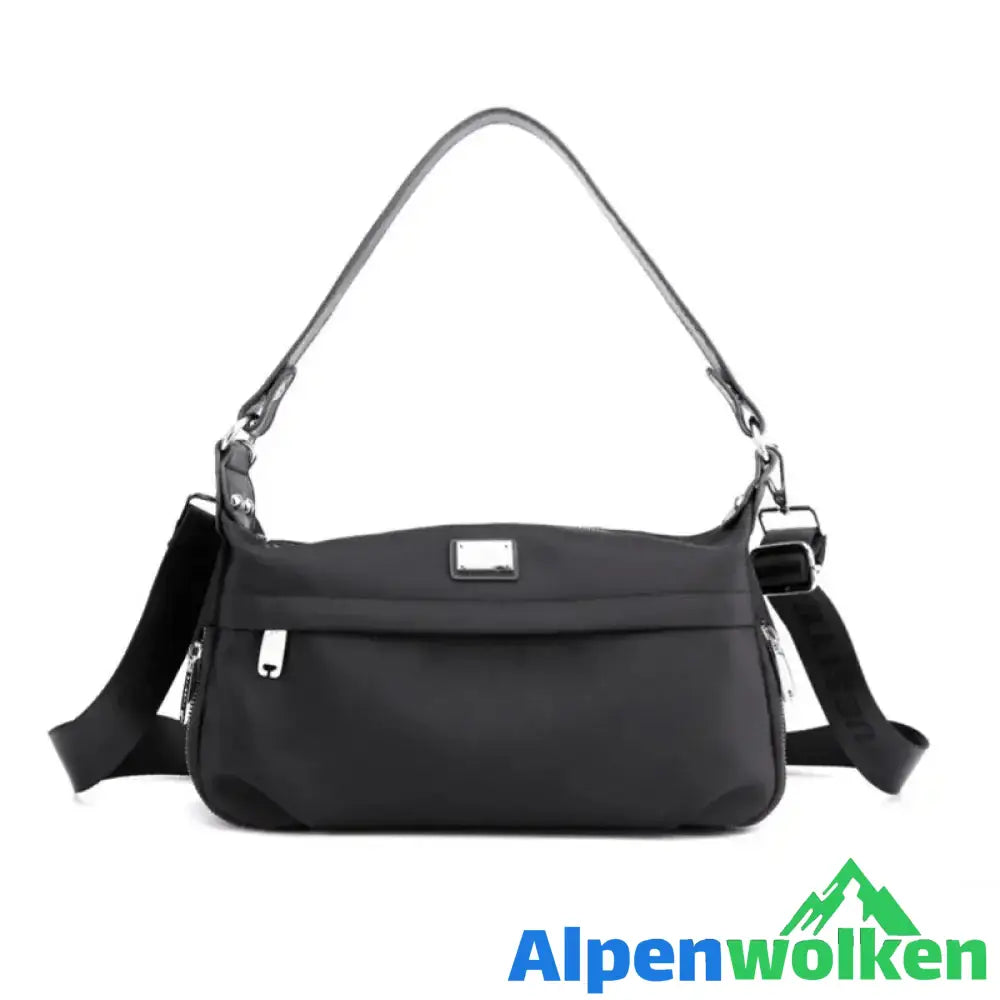 Alpenwolken - Damen Multifunktionale Modische Nylonhandtasche Schwarz