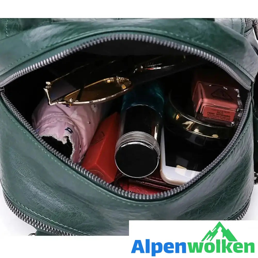 Alpenwolken - Damen Multifunktionale Modische Quadratische Handtasche aus weichem Leder