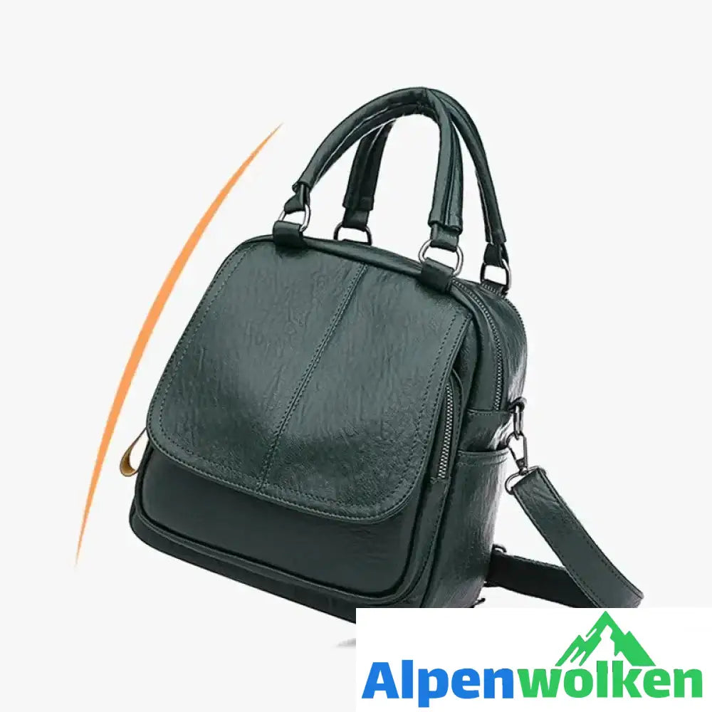 Alpenwolken - Damen Multifunktionale Modische Quadratische Handtasche aus weichem Leder